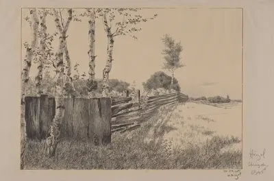 У забора by Герман Хирцель, 1895 — digital art print download