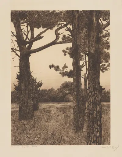 Озеро в лесу by Герман Хирцель, 1900 — digital art print download