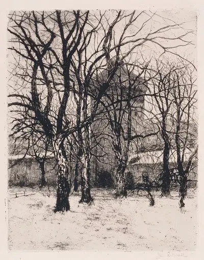 Planty krakowskie koło Bramy Floriańskiej by Jan Rubczak, 1908 — digital art print download