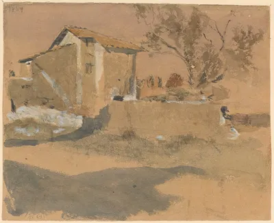 Italian farm by Johannes Graf, 1864 — digital art print download