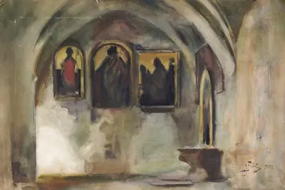 Клуатр францисканской церкви в Кракове by Юлиан Фалат, 1904 — digital art print download