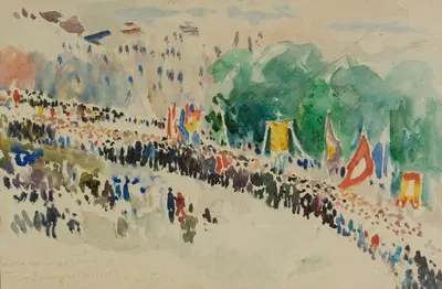 Процессия Корпус Кристи в Торуни by Юлиан Фалат, 1920 — digital art print download