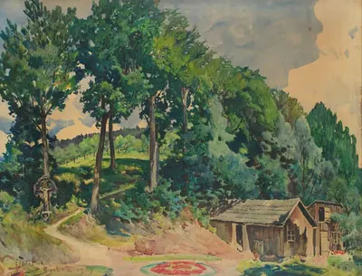 Сад в Быстре by Юлиан Фалат, 1909 — digital art print download
