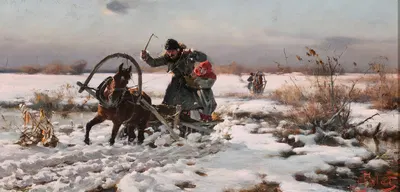 На санях через оттепель by Юлиан Фалат — digital art print download