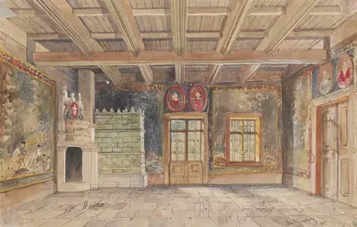 Ornamentation for the “Halka” opera – grand chamber by Karol Klopfer, 1890 — digital art print download
