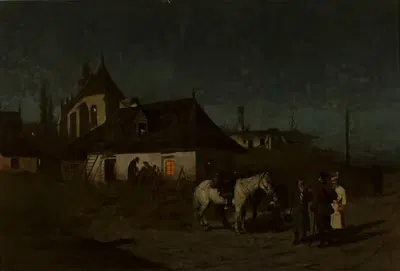 Повстанцы ночью by Максимилиан Гиеримский, 1866 - 1867 — digital art print download