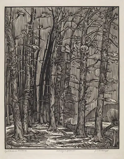 Туманный день в позднюю осень by Петер Август Бёкстигель, 1919 — digital art print download