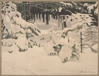 Лес зимой by Станислав Чайковский, 1903 — digital art print download