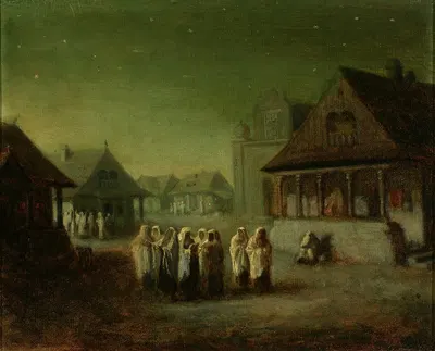 Return from the synagogue by Wacław Józef Koniuszko — digital art print download