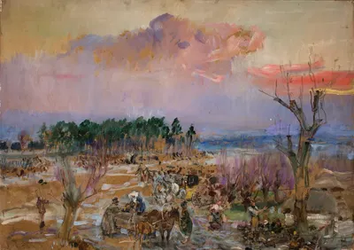 Эскиз для панорамы Грохова by Войцех Коссак, 1940 — digital art print download