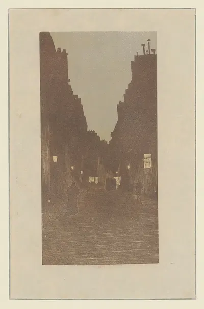 Crépuscule à Paris, Rue Biot by Amédée Joyau, 1896 — digital art print download