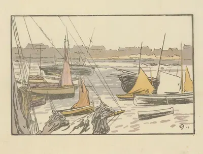 Roscoff, Séchage des voiles by Amédée Joyau, 1904 — digital art print download