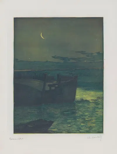 Обломки, корабль, потерпевший крушение при лунном свете by Шарль-Луи Удар, 1901 — digital art print download