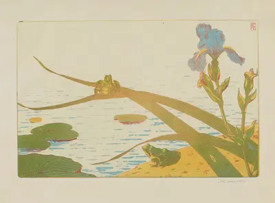 Лягушки и ирисы by Шарль-Луи Удар, 1894 — digital art print download