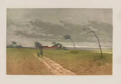 Порыв, равнина под бурей by Шарль-Луи Удар, 1905 — digital art print download