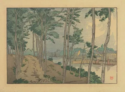 Douarnenez – entrée de la ria du Port-Rhu vu de Tréboul by Jules Chadel, 1922 — digital art print download
