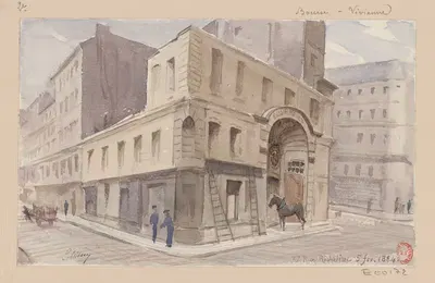 77 Rue Richelieu 5 fev. 1884 by Léon-Auguste Ottin, 1884 — digital art print download