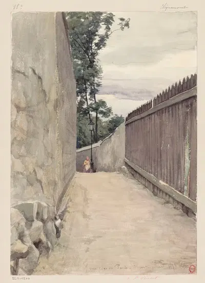 Улица Парижа – Монмартр – 18-й Клигнанкур by Леон-Огюст Отен, 1883 — digital art print download