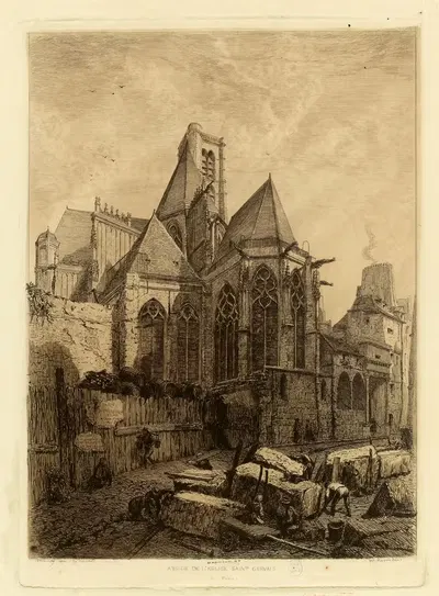 Abside de l'Eglise Saint-Gervais by Alfred Alexandre Delauney, 1866 — digital art print download