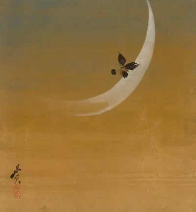 Crescent Moon by Shibata Zeshin, 1847 — digital art print download