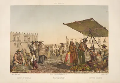Dresses of Mexican. by C. Castro, 1869 — digital art print download