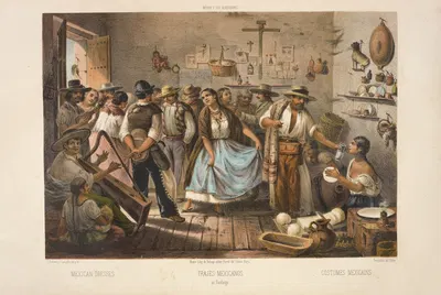 Mexican dresses by C. Castro, 1869 — digital art print download