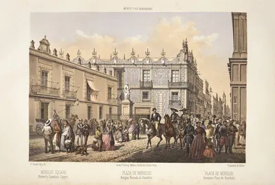 Morelos Square, formerly Guardiola Square. by C. Castro, 1869 — digital art print download
