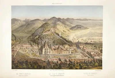 The town of Guadalupe, taken from a balloon by C. Castro, 1869 — digital art print download
