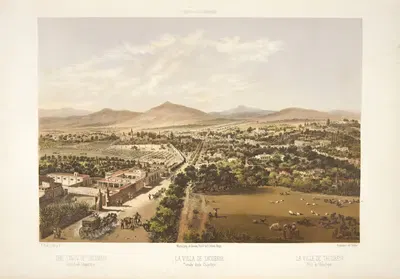 The town of Tacubaya, taken from Chapultepec. by C. Castro, 1869 — digital art print download