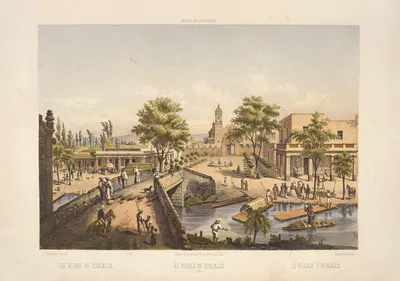The vilage of Ixtacalco. by C. Castro, 1869 — digital art print download