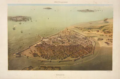 Veracruz by C. Castro, 1869 — digital art print download