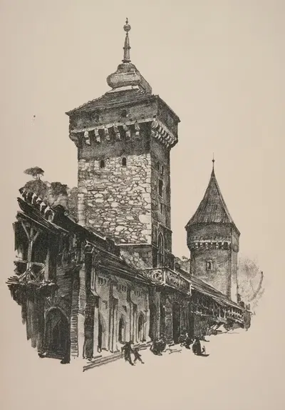 Брама Флорьянская и башня Пасамоников by Ян Канты Гумовский, 1925-1926 — digital art print download