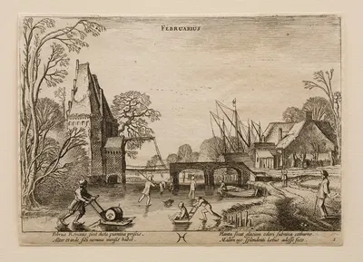 February by Jan van de Velde, 1616 — digital art print download