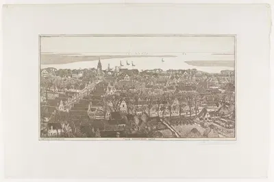 Топографическая гравюра Монникендама by Вейнанд Отто Ян Нивенкамп, 1912-1913 — digital art print download