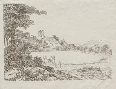 Пейзаж с руинами замка Тарант by Адриан Цингг, c. 1800 — digital art print download