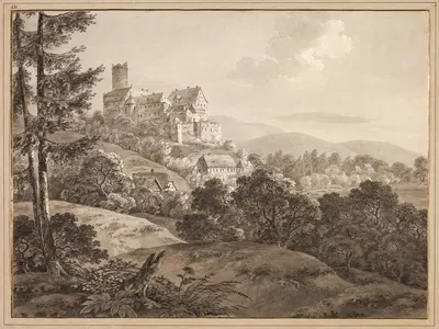 Вид на замок Гнандштейн by Адриан Цингг, c. 1795 — digital art print download