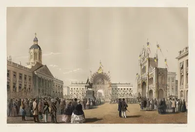 Арки Триумфа, установленные на Королевской площади by Жюль Хельбиг, 1856 — digital art print download