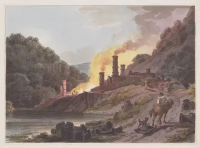 Железные заводы, Колбрук Дейл by Филип Джеймс де Лутербург, 1805 — digital art print download