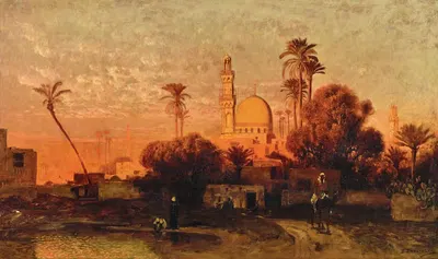 Scene at dusk in Cairo by Edmund Berninger — digital art print download