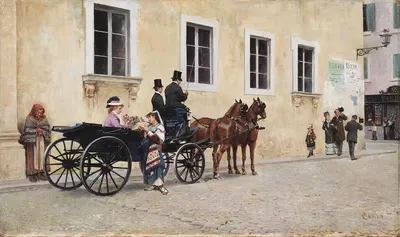 Young Flower Seller from the Campagna by Federico del Campo, 1877 — digital art print download