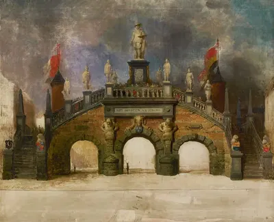 Эскиз масляной краской арки триумфа для праздников Рубенса by Фердинанд де Бракелер, 1840 — digital art print download