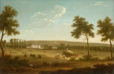 Юго-восточный вид на Лейборн Грейндж, Кент by Джордж Ламберт, 1737 — digital art print download