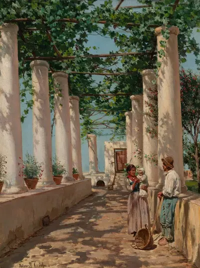 Вид с лоджии, Капри by Хольгер Хвитфельдт Ерихау, 1897 — digital art print download