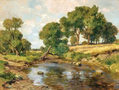 Flusslandschaft by Hugo Darnaut, 1933 — digital art print download
