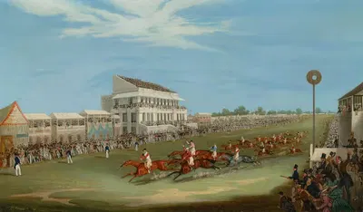 The Finish of the Derby Stakes, 1833, with Mr Isaac Sadler's 'Dangerous', J. Chapple up by James Pollard, 1833 — digital…