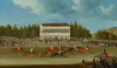 The Finish of the Goodwood Cup, 1833, with Mr Kent's 'Rubini', F. Boyce up by James Pollard, 1833 — digital art print…