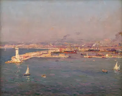 Марсель; вход в порт Жолиетт by Жан-Батист Олив, 1911 — digital art print download