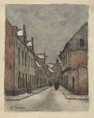 Бегинтаж в Лувене (под снегом) by Жан-Франсуа Таелеманс, 1923 — digital art print download