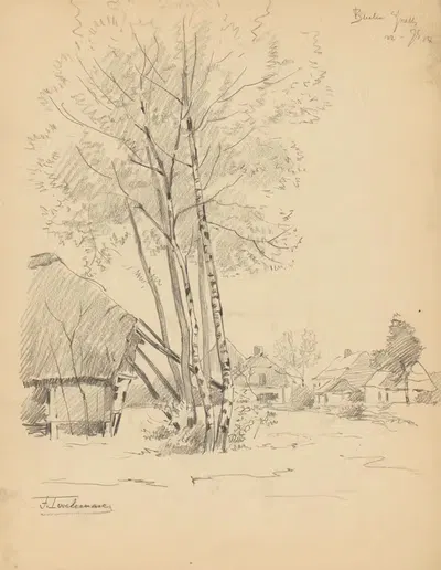 Букет берез и шале by Жан-Франсуа Таелеманс, 1908 — digital art print download