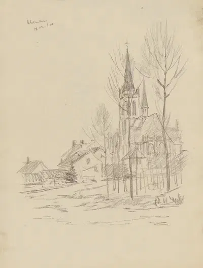Церковь Нотр-Дам в Альсемберге by Жан-Франсуа Таелеманс, 1910 — digital art print download